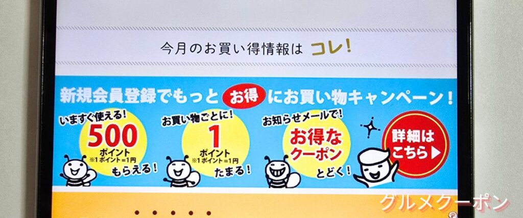 武州養蜂園の新規会員登録で500ポイント